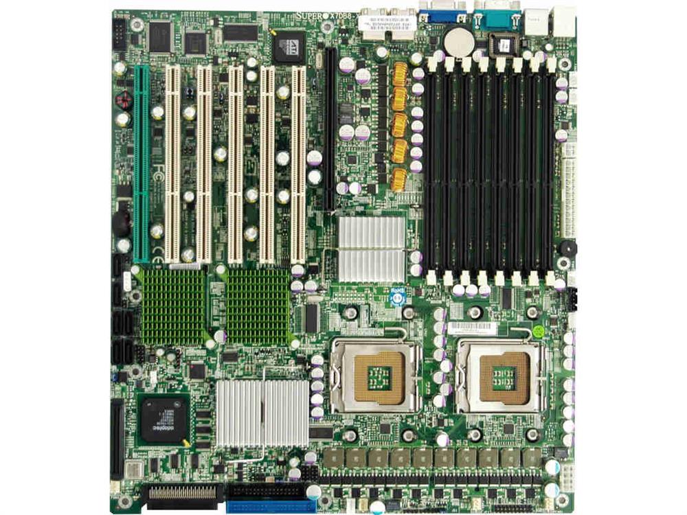 X7DB8-B SuperMicro X7DB8 Dual Socket LGA 771 Intel 5000P Chipset Quad/Dual Intel 64-Bit Xeon Processors Support DDR2 8x DIMM 6x SATA 3.0Gb/s Extended-ATX Server Motherboard (Refurbished)