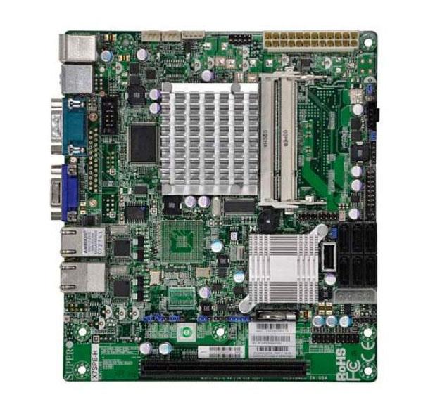 X7SPEHO SuperMicro X7SPE-H Intel ICH9R Chipset Intel Atom D510 Processors Support DDR2 2x DIMM 6x SATA 3.0Gb/s Flex-ITX Motherboard (Refurbished)