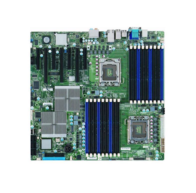 X8DAHFQC001 SuperMicro X8DAH+-F Dual Socket LGA 1366 Intel 5520 Chipset Intel Xeon 5600/5500 Series Processors Support DDR3 18x DIMM 6x SATA2 3.0Gb/s Enhanced Extended ATX Server Motherboard (Refurbished)