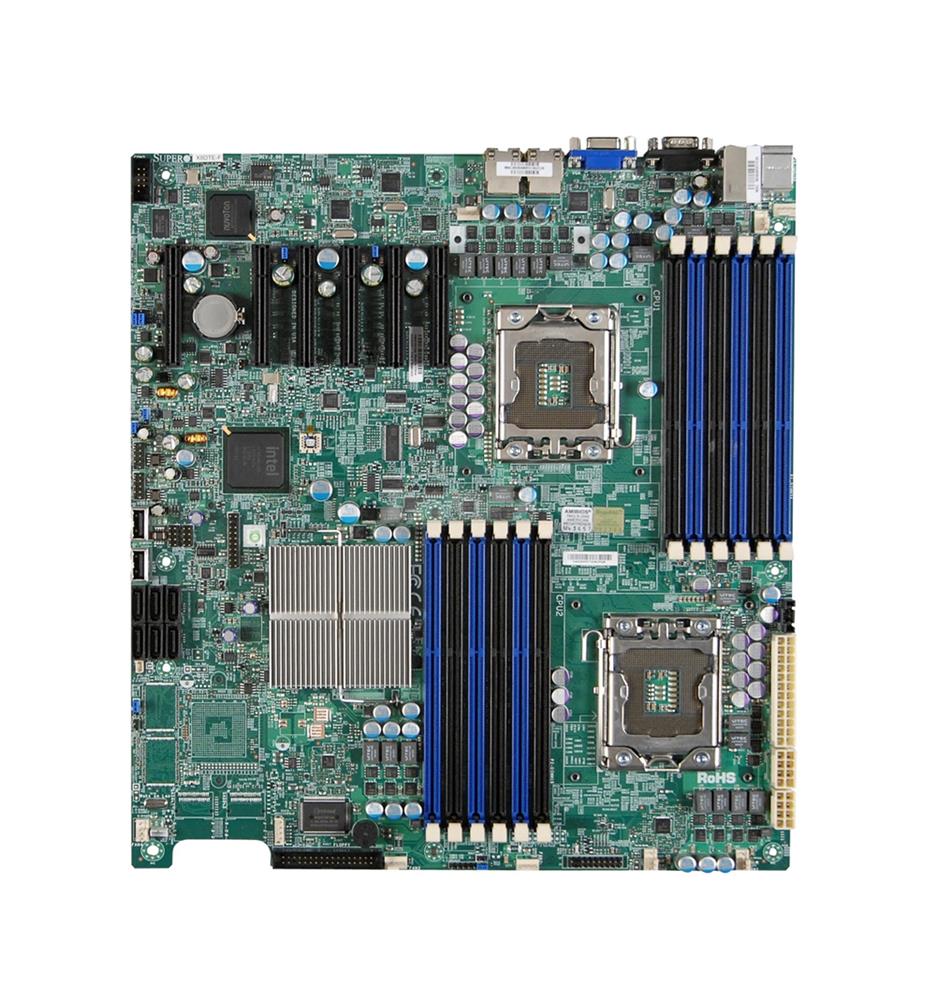 X8DTE-F SuperMicro Dual Socket LGA 1366 Intel 5520 Chipset Intel 5600/5500 Series Processors Support DDR3 12x DIMM 6x SATA2 3.0Gb/s Extended-ATX Server Motherboard (Refurbished)