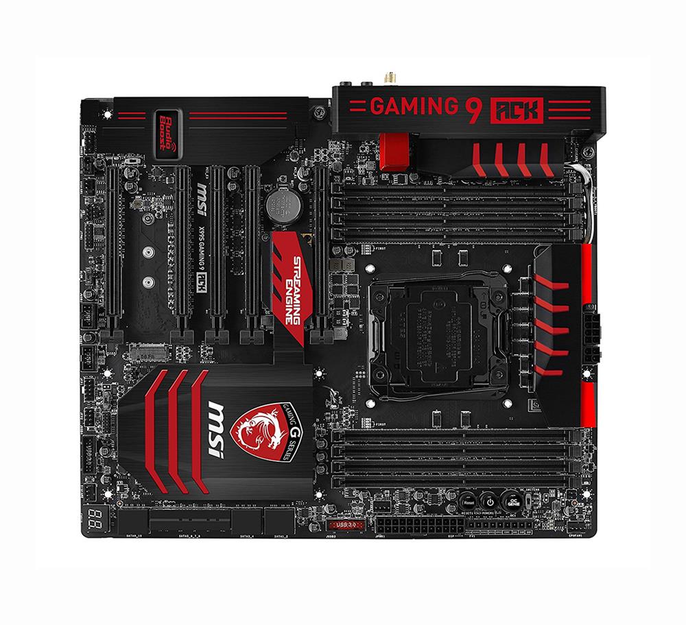 X99S GAMING 9 ACK MSI Socket LGA 2011-3 Intel X99 Express Chipset Core i7 Extreme Edition Processors Support DDR4 8x DIMM 10x SATA 6.0Gb/s Extended-ATX Motherboard (Refurbished)