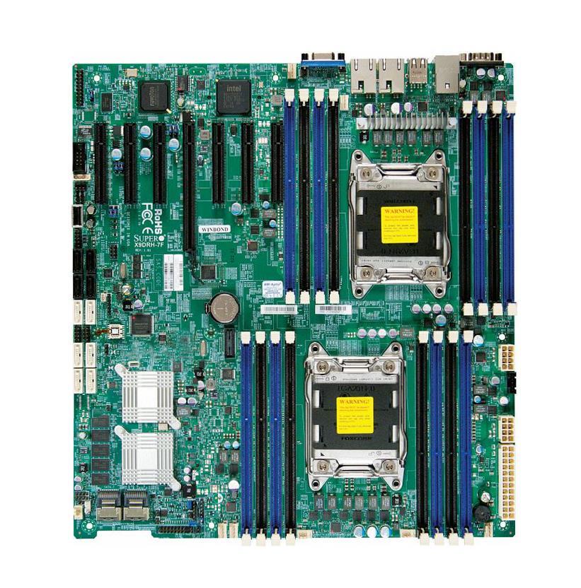 X9DRH-7F SuperMicro Dual Socket LGA 2011 Intel C602 Chipset Intel Xeon E5-2600 /E5-2600 v2 Processors Support DDR3 16x DIMM 2x SATA3 6.0Gb/s Extended ATX Server Motherboard (Refurbished)