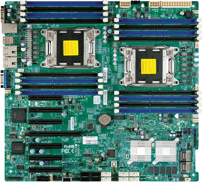 X9DRH-7TF-O SuperMicro X9DRH-7TF Dual Socket 2011 Intel C602 Chipset Intel Xeon E5-2600/E5-2600 v2 Series Processors DDR3 16x DIMM 8x SATA2 3.0Gb/s Extended ATX Server Motherboard (Refurbished)