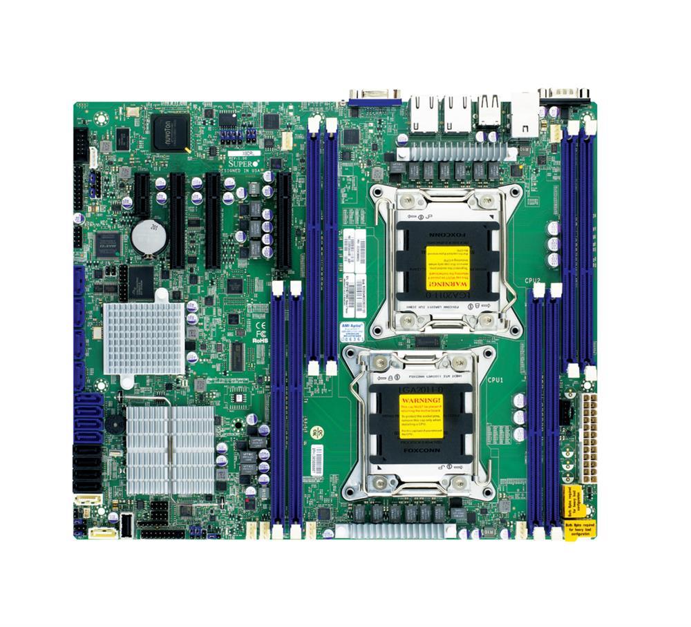 X9DRLEFO SuperMicro X9DRL-EF Socket LGA 2011 Intel C602J Chipset Intel Xeon E5-2600/E5-2600 v2 Processors Support DDR3 4x DIMM 2x SATA3 6.0Gb/s ATX Server Motherboard (Refurbished)