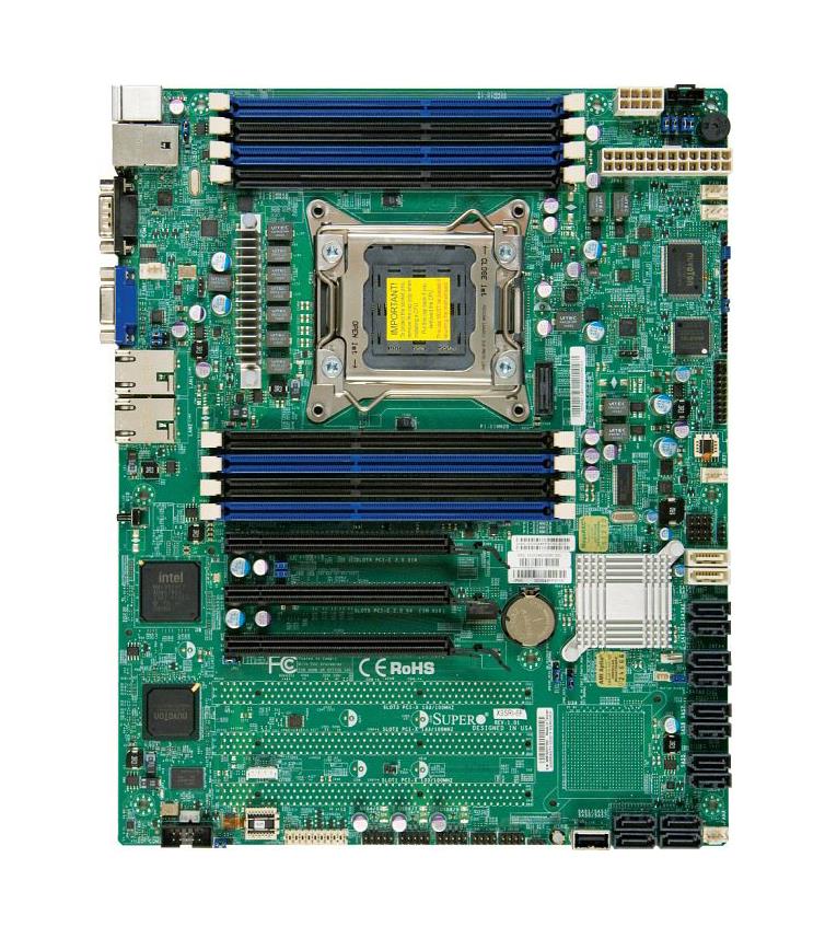 X9SRi SuperMicro Socket LGA 2011 Intel C602 Chipset Intel Xeon E5-2600/1600 & E5-2600/1600 v2 Series Processors Support DDR3 8x DIMM 2x SATA3 6.0Gb/s ATX Server Motherboard (Refurbished)