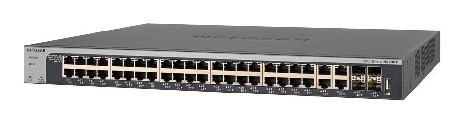 XS748T-100NES NetGear Prosafe 48-Ports 10Gigabit Ethernet Smart Managed Switch (Refurbished)