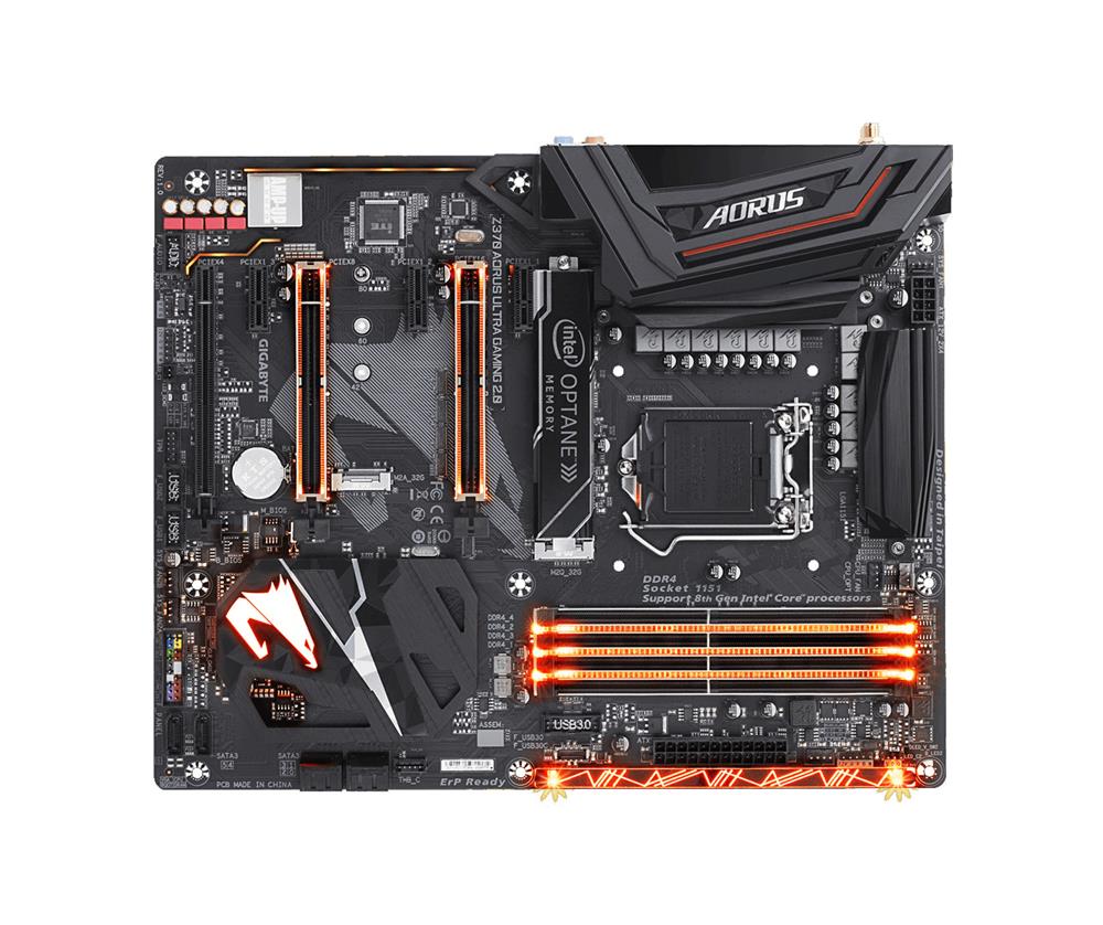 Z370 AORUS ULTRA GAMING 2.0-OP Gigabyte Socket LGA 1151 Intel Z370 Express Chipset 8th Generation Core i7 / i5 / i3 Processors Support DDR4 4x DIMM 6x SATA 6.0Gb/s ATX Motherboard (Refurbished)