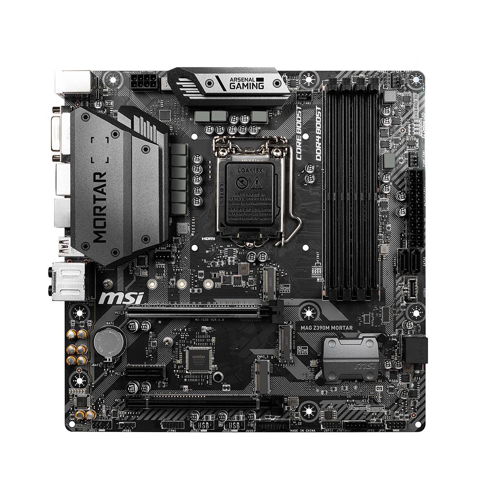 Z390MMORTAR MSI MAG Z390M MORTAR Socket LGA 1151 Intel Z390 Chipset 9th/8th Generation Core i7 / i5 / i3 / Pentium Gold/ Celeron Processors Support DDR4 4x DIMM 4x SATA 6.0Gb/s Micro-ATX Motherboard (Refurbished)