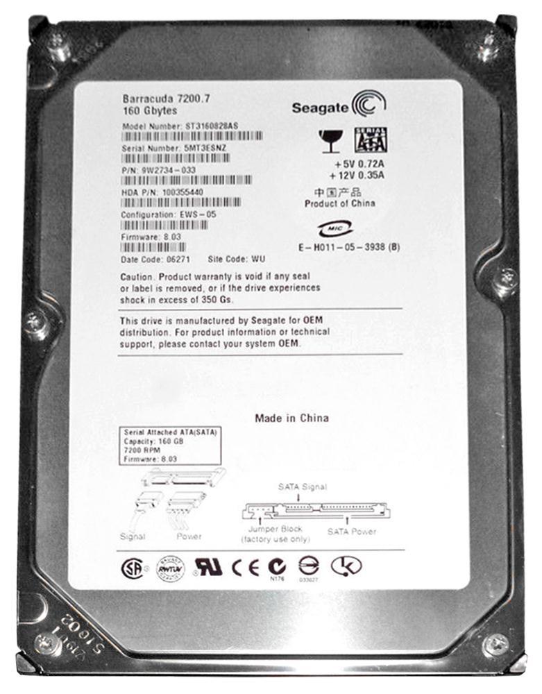 st3160827as20tpk Seagate Barracuda 7200.7 160GB 7200RPM SATA 1.5Gbps 8MB Cache 3.5-inch Internal Hard Drive (20-Pack)