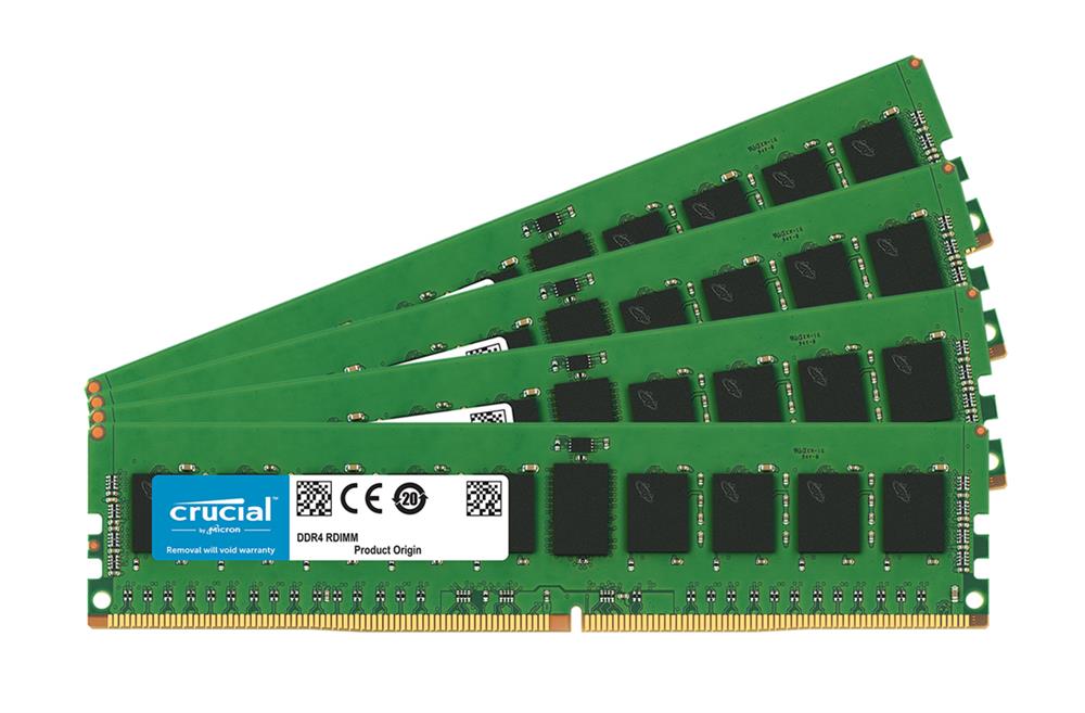 CT4K8G4RFS824A Crucial 32GB Kit (4 X 8GB) PC4-19200 DDR4-2400MHz Registered ECC CL17 288-Pin DIMM 1.2V Single Rank Memory