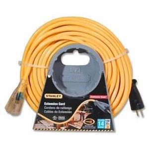 STC143-100-LR Belkin Stnly 14/3 Extcrd On Reel Sjtw Lghtd End 100'Yellow