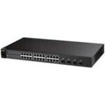 GS1524 Zyxel GS-1524 Gigabit Web Managed Switch 4 x SFP (mini-GBIC) Shared 20 x 10/100/1000Base-T LAN, 4 x 10/100/1000Base-T Uplink (Refurbished)
