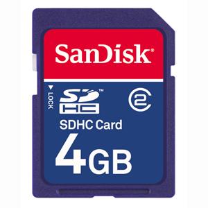 SDSDB-4096-A11-BN SanDisk 4GB Class 2 Secure Digital High Capacity (SDHC) Flash Memory Card