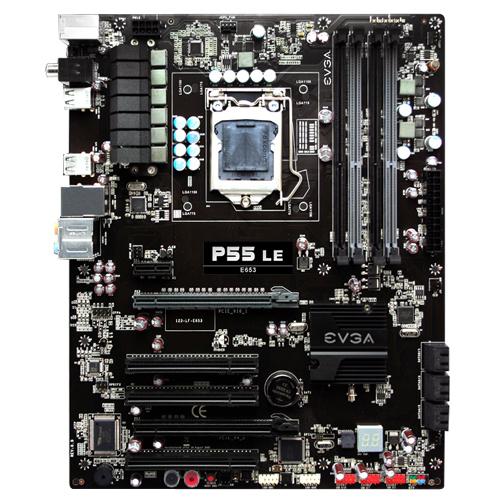 123LFE653KR EVGA 123-LF-E653-KR Socket LGA 1156 Intel P55 Express Chipset Core i7 / i5 processors Support DDR3 4x DIMM 6x SATA 3.0Gb/s ATX Motherboard (Refurbished)