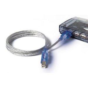 F3U144-06-BLU Belkin USB A/B Cable W/Blue Led 24/28Awg Dstp 6' Clear