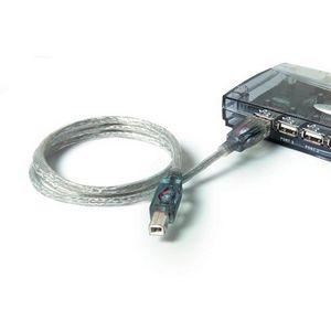 F3U144-06-CLR Belkin USB A/B Cable W/Clear Led 24/28Awg Dstp 6' Clear