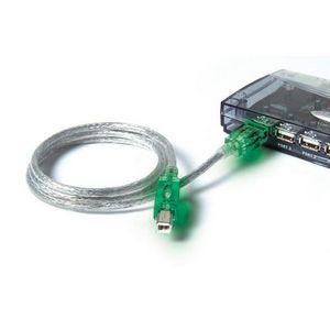 F3U144-06-GRN Belkin USB A/B Cable W/Green Led 24/28Awg Dstp 6' Clear