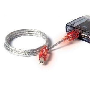 F3U144-06-RED Belkin USB A/B Cable W/Red Led 24/28Awg Dstp 6' Clear
