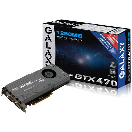 70XKH3HS8GUX GALAXY GeForce GTX 470 Graphics Card PCI Express 2.0 x16 1.25GB GDDR5 SDRAM SLI