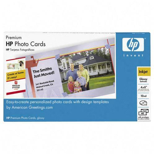 Q7892A HP Premium Photo Cards 4-inch x 8-inch 240g/m, 64lb Glossy 1 Pack White (Refurbished)
