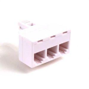 F8V107-WH Belkin Triplex Jack Adapter 1 x RJ-11 Male 3 x RJ-11 Female White