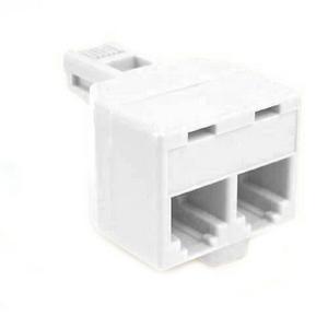 F8V106-3 Belkin Duplex Phone Adapter 1 Pack 1 x RJ-12 Male 2 x RJ-12 Female Ivory