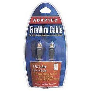 2020700-R Adaptec 6ft 6pin to 4pin firewire Cable with 24k Gold Connectors RoHS