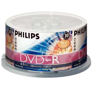 DM4S6B30F/17 Philips Dvd-r 4.7gb Data 120min Vid 16x 30-spindle